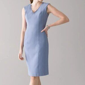 NWT White House Black Market Womens Size 6 Blue Comfort Stretch Sheath Dress NEW